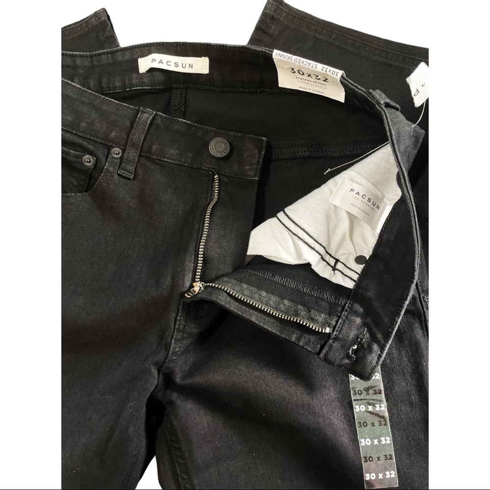 Pacsun Men’s Stacked Skinny Jeans- Black- New! Size 30x32